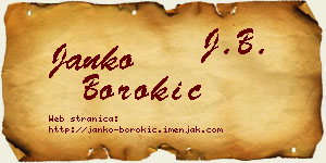 Janko Borokić vizit kartica